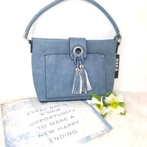 K.Carroll Handbag. Blue with tassel